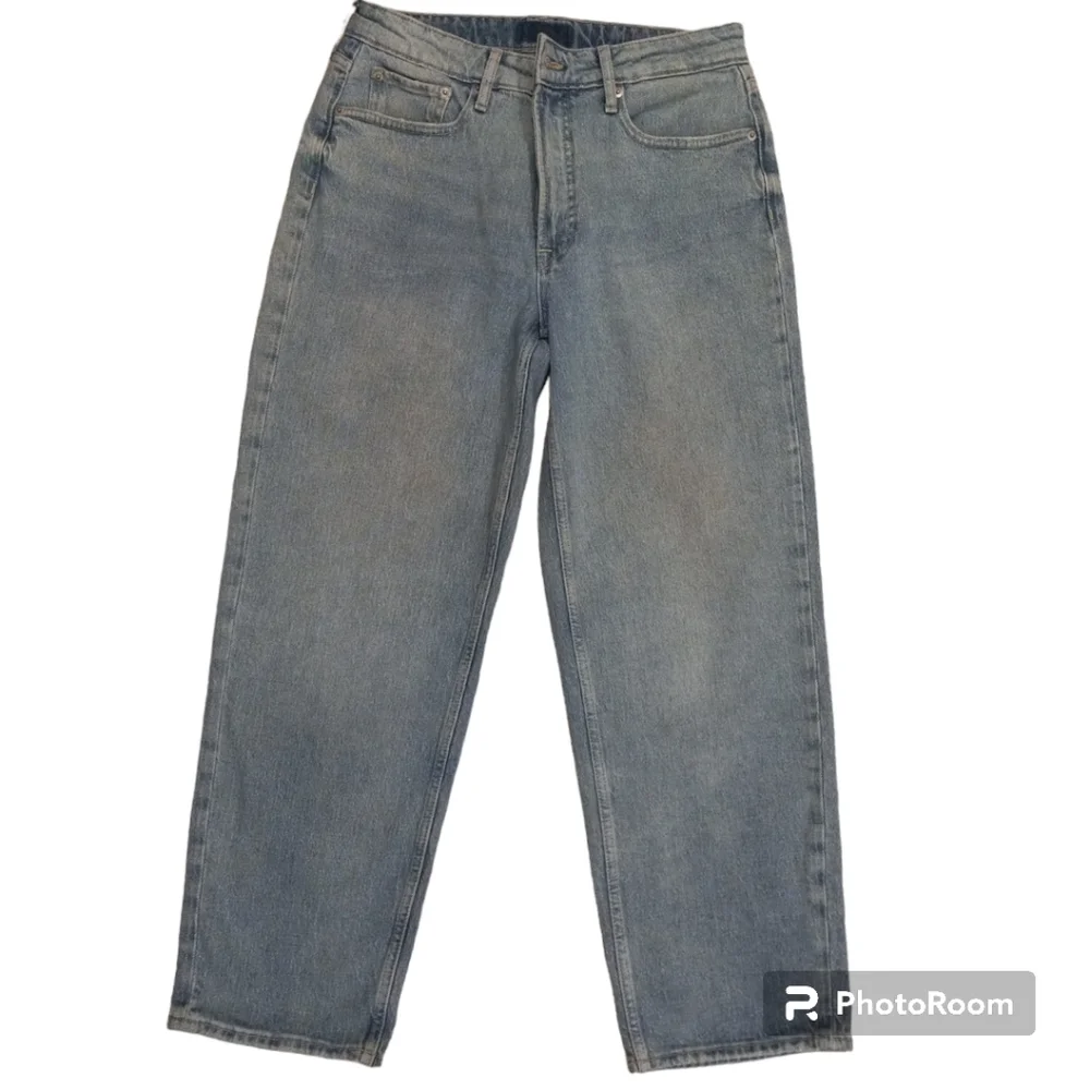 Women 8 Free Assembly Vintage Straight Leg Jeans Faded Blue Y2K Denim